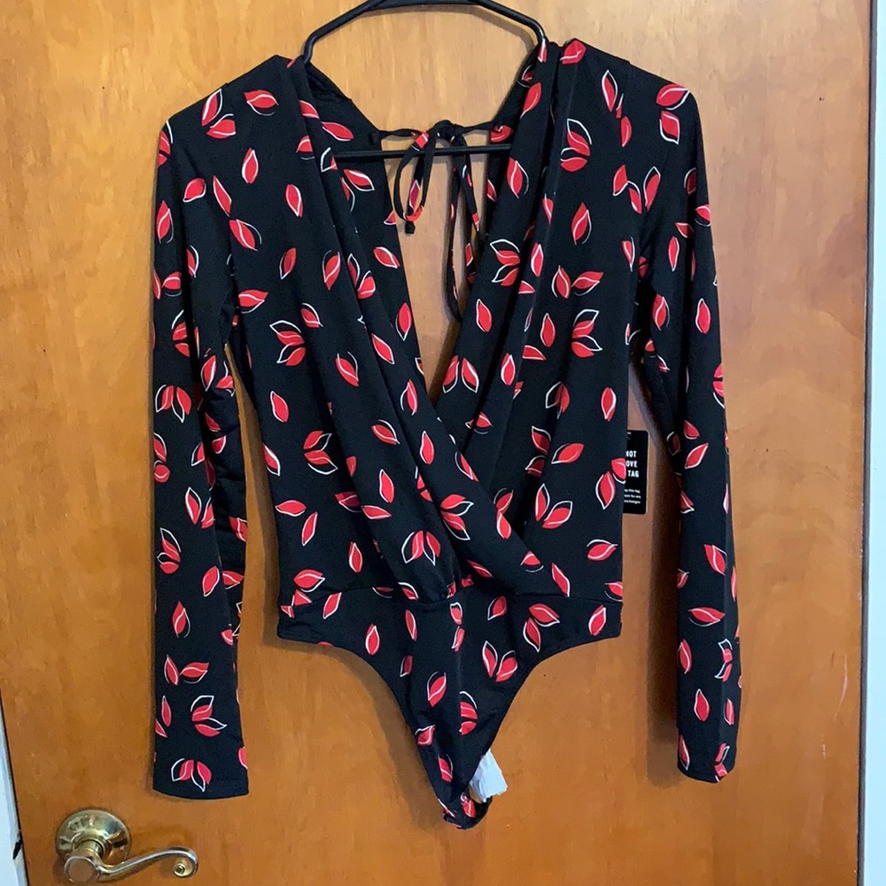 Express Surplice Tie Back Bodysuit